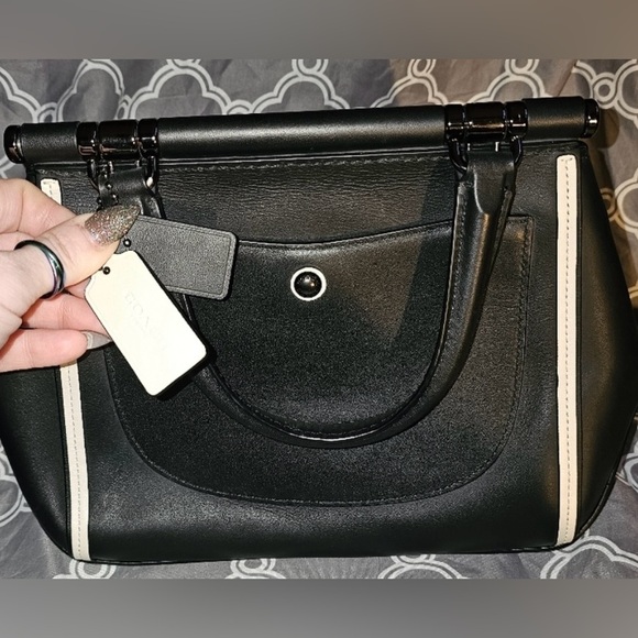 **WOW*SALE** COACH Black Leather W/Snakeskin DRIFTER Crossbody - Picture 12 of 16